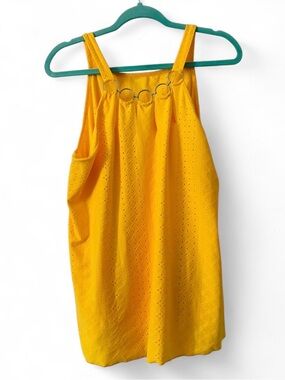 Yellow Eyelet Tank Top Women's 1X